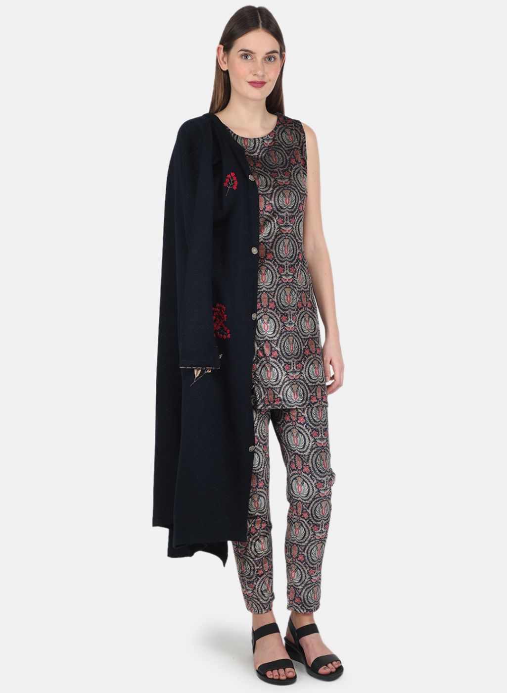 lymi urban designer festive wear rayon kurti collection with ruby silk shrug  full catalog - SM CREATION